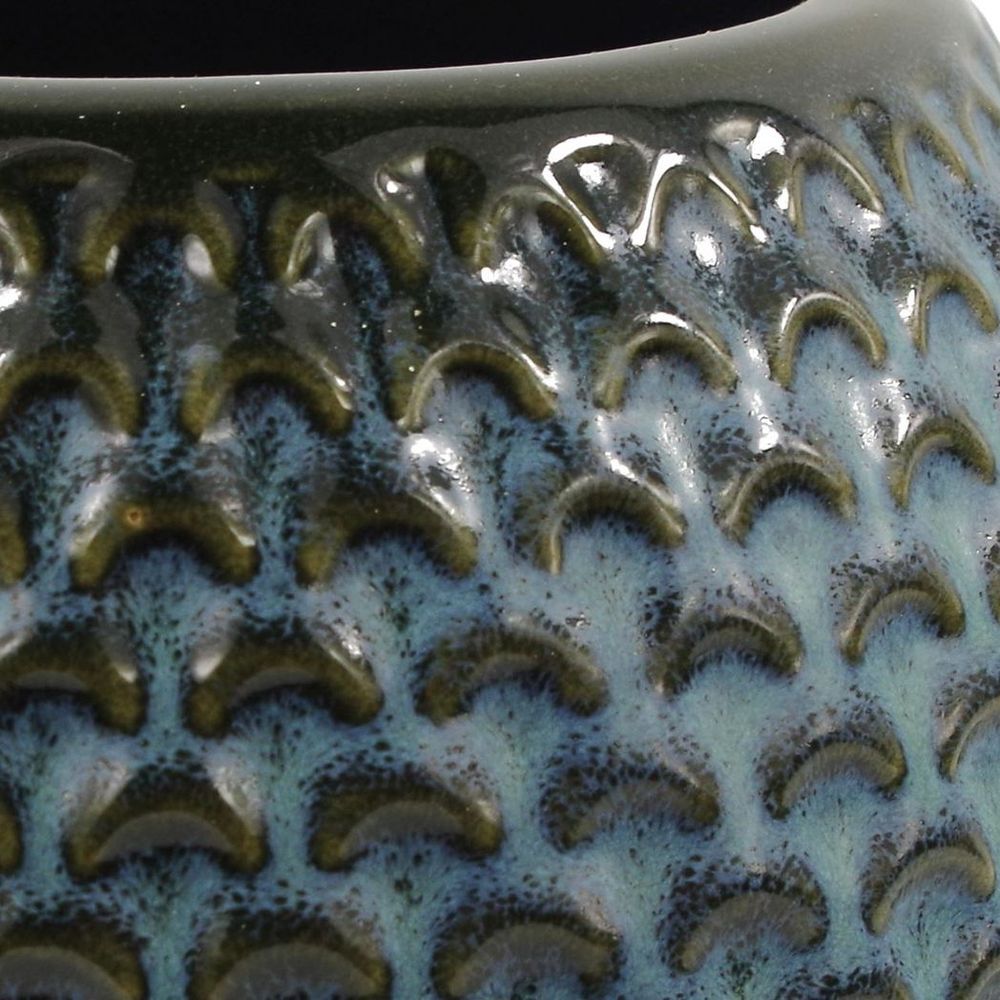 Elegant Blue Ceramic Plant Pot - 15x15x12.5cm