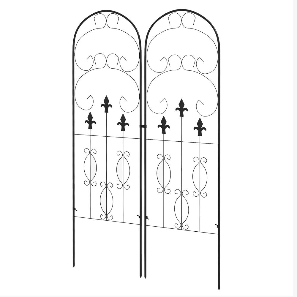 Premium Metal Trellis (Set of 2): Perfect for Climbing Plants, Elegant Scroll Design, Durable & Stylish