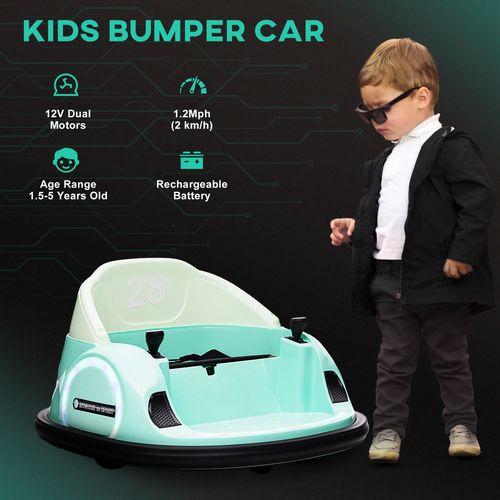 AIYAPLAY 360° Rotation 12V Kids Bumper Car w/ Remote Control