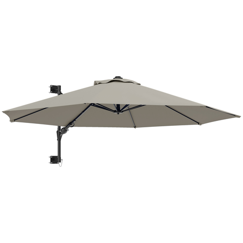 Outsunny Sun Parasol with Vent, Wall Umbrella for Patio, Garden