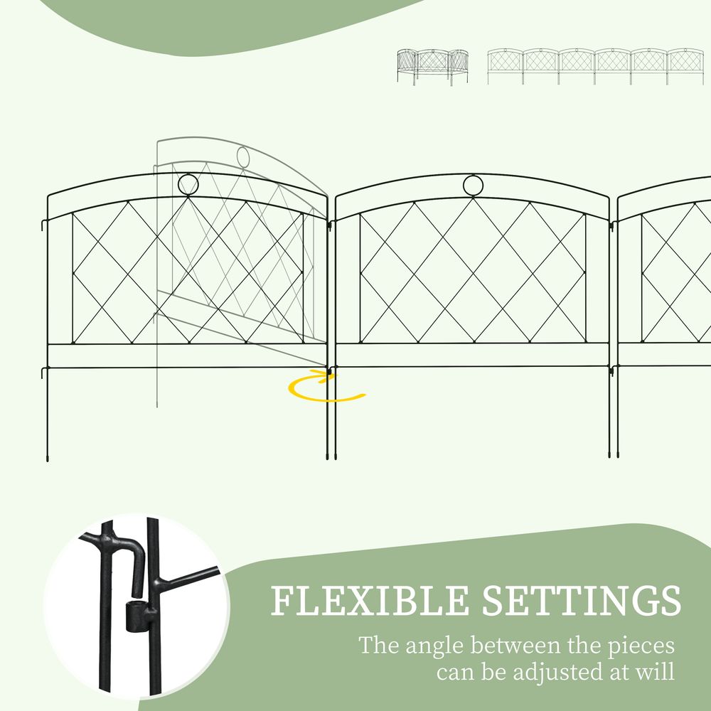 Premium Outsunny Metal Decorative Garden Fencing: 6PCs 24in x 12ft - Best Quality