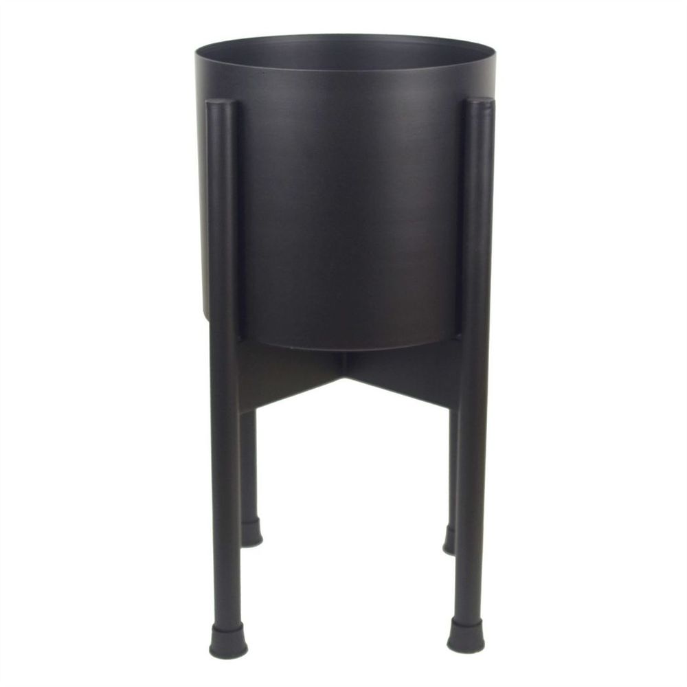 Black Metal Leaf Planter - 20 x 18cm | Rustic Finish | Handmade - Perfect for Indoor Plants