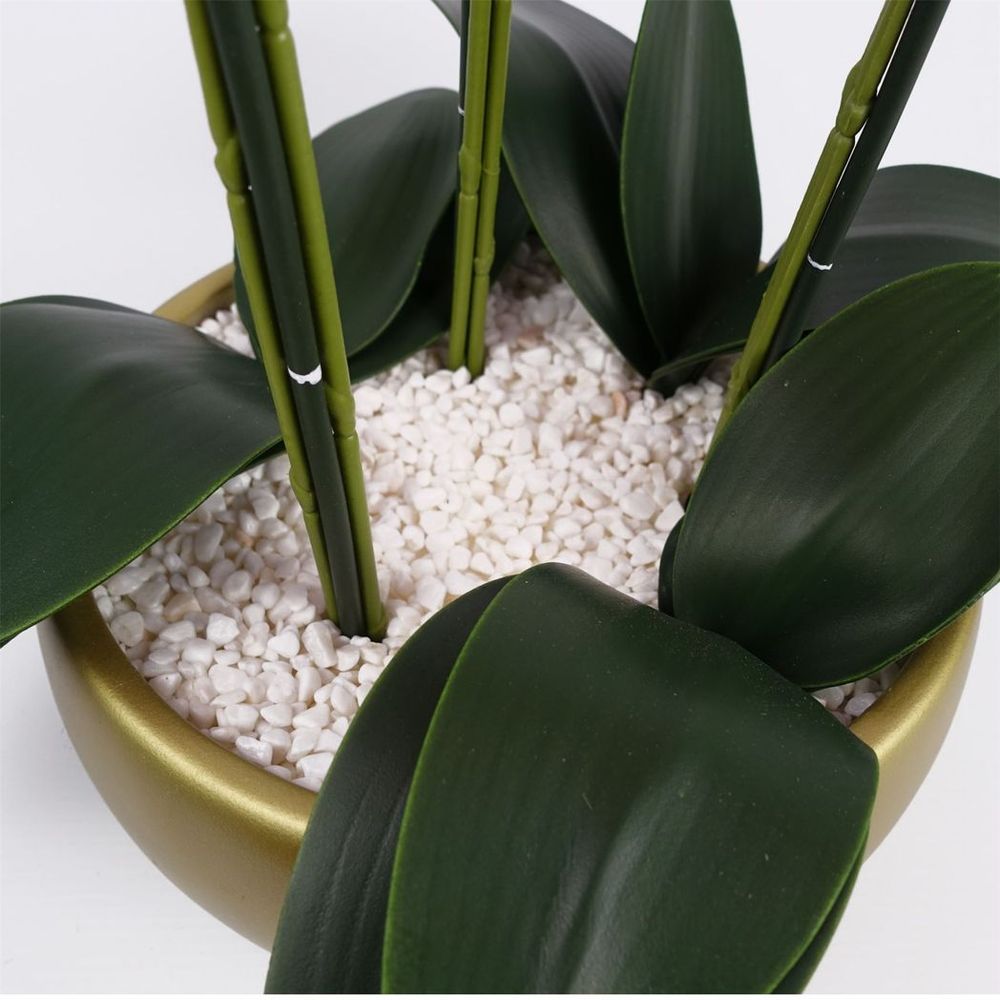 60cm Orchid Artificial White Gold Ceramic Planter