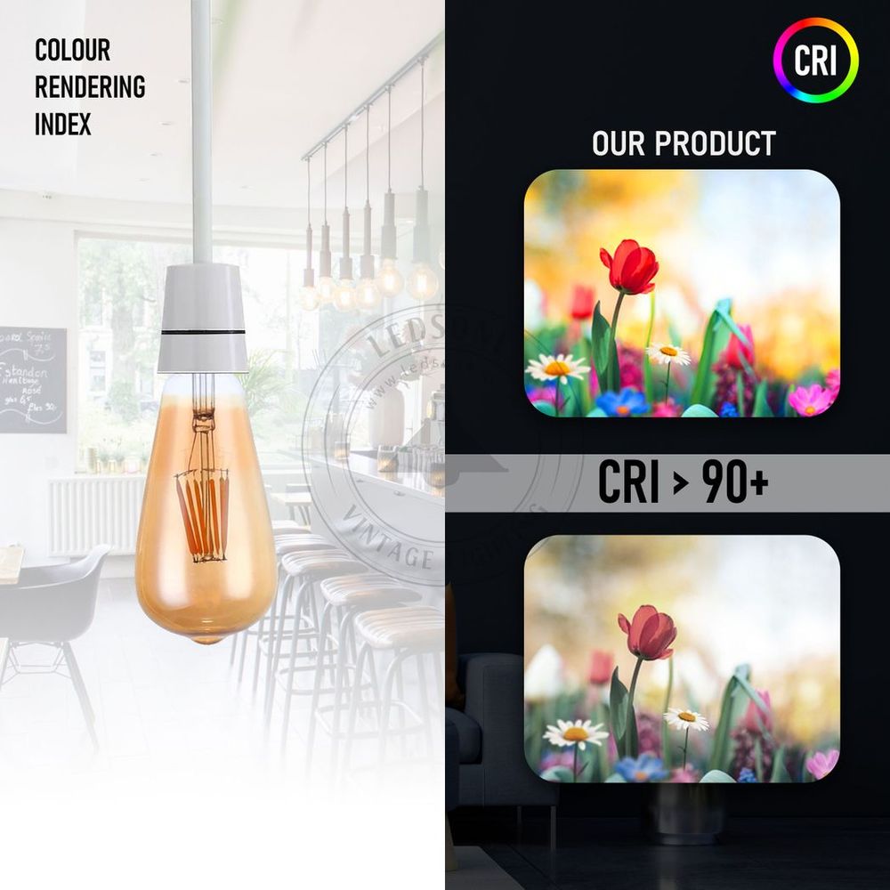 E27 ST64 Vintage LED Dimmable Bulbs, 8W Edison Light Bulb