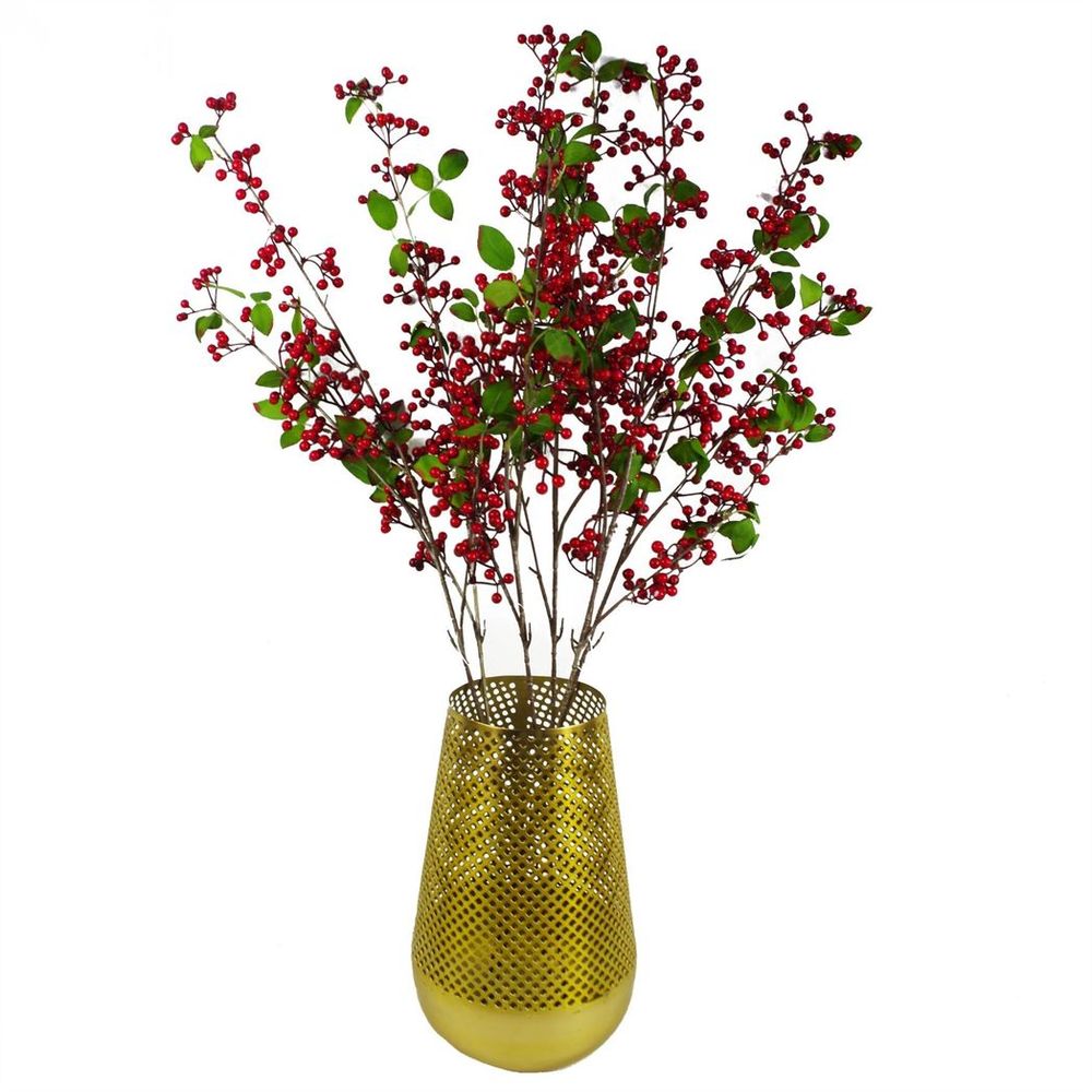Premium Quality 80cm Artificial Red Christmas Berry Spray