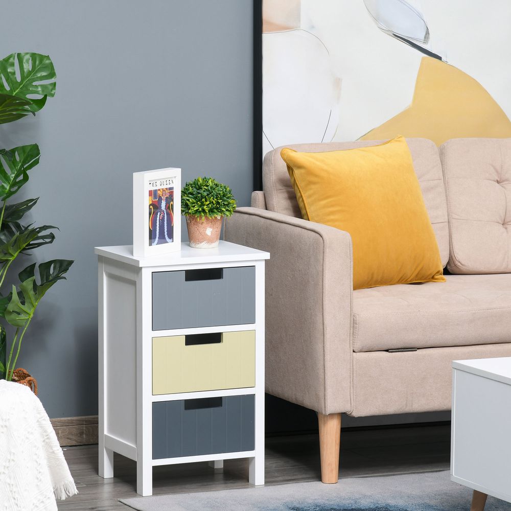3 Drawer Colourful Storage Cabinet Tower Dresser Chest Organiser Home
