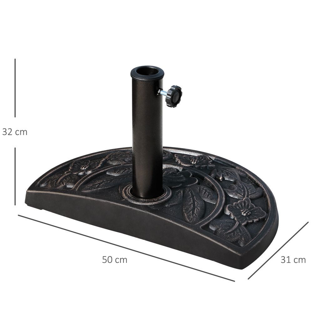 Heavy Duty Resin-Bronze Parasol Base | Sturdy & Secure | Perfect for Outdoor Umbrellas