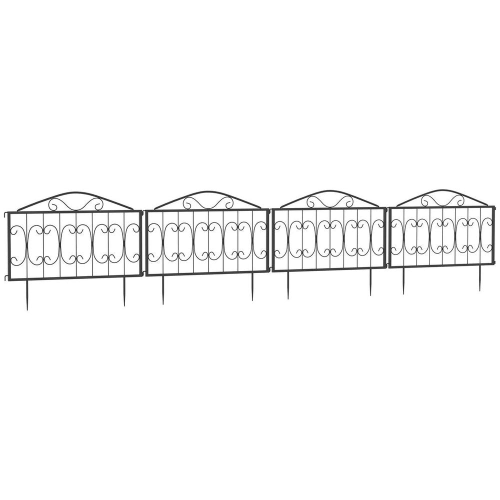 Stylish Metal Garden Fence - Elegant Decorative Border Edging