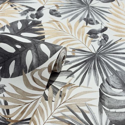 Jungle Wall Black/Gold sw12 wallpaper