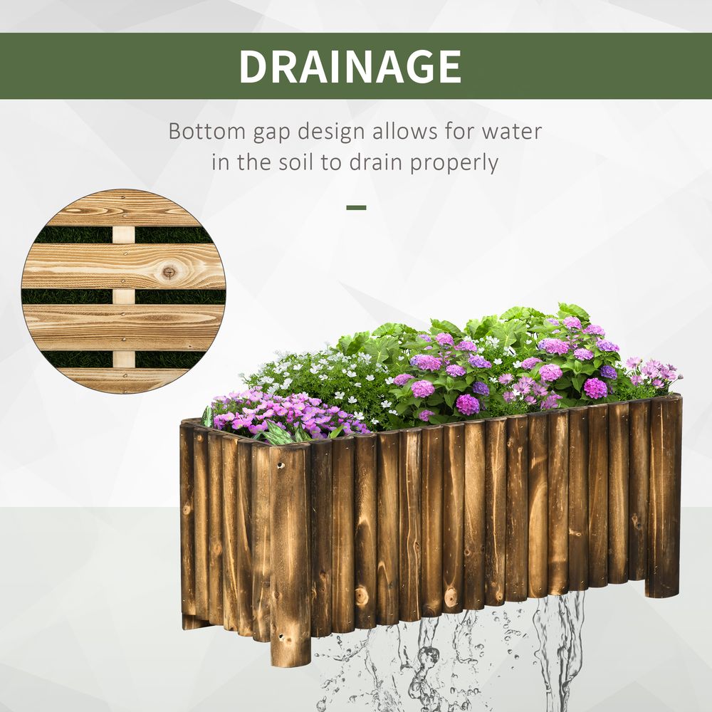 Premium Fir Wood Raised Planter | Outdoor Garden Bed | 100Lx40Wx40H cm