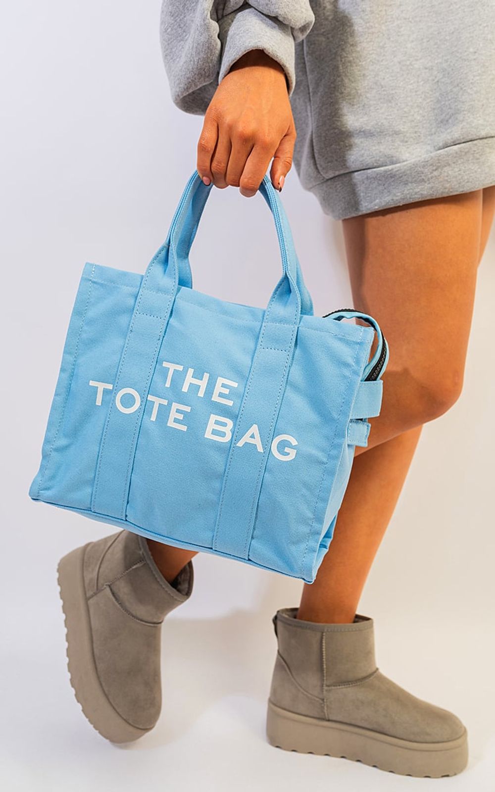 Leona Letter Pattern Canvas Shoulder Shopper Tote Bag