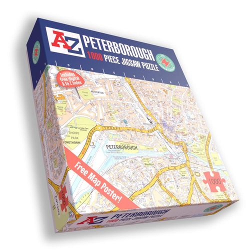 A to Z Map of Peterborough 1000 Piece Jigsaw Puzzle