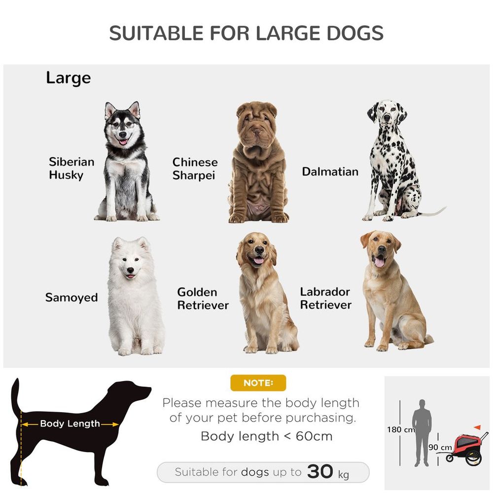 Premium 2-in-1 Dog Bike Trailer & Pet Stroller - Red