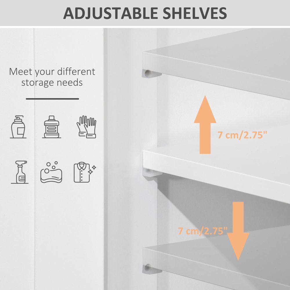 Premium Bathroom Floor Cabinet 2 Drawers | Adjustable Shelf | White | High Quality Materials