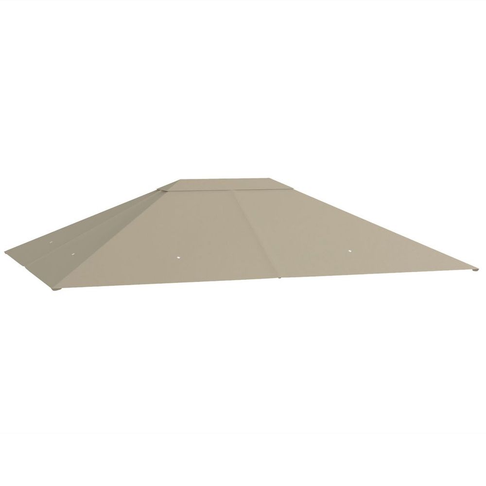 Outsunny 3x4m Gazebo Canopy - UV-Resistant, Khaki - High Quality Replacement Roof Cover