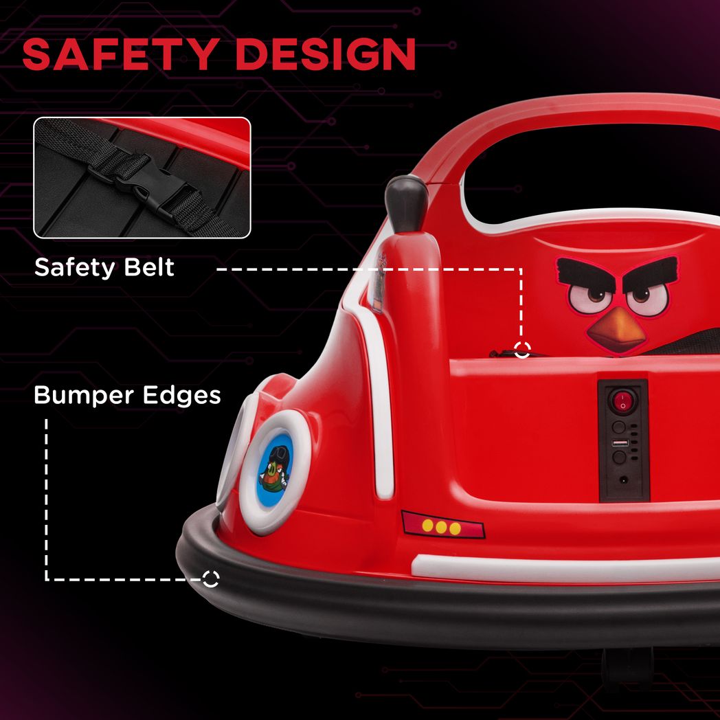 AIYAPLAY Angry Bird Licensed Bumper Car for Kids w/ Joysticks
