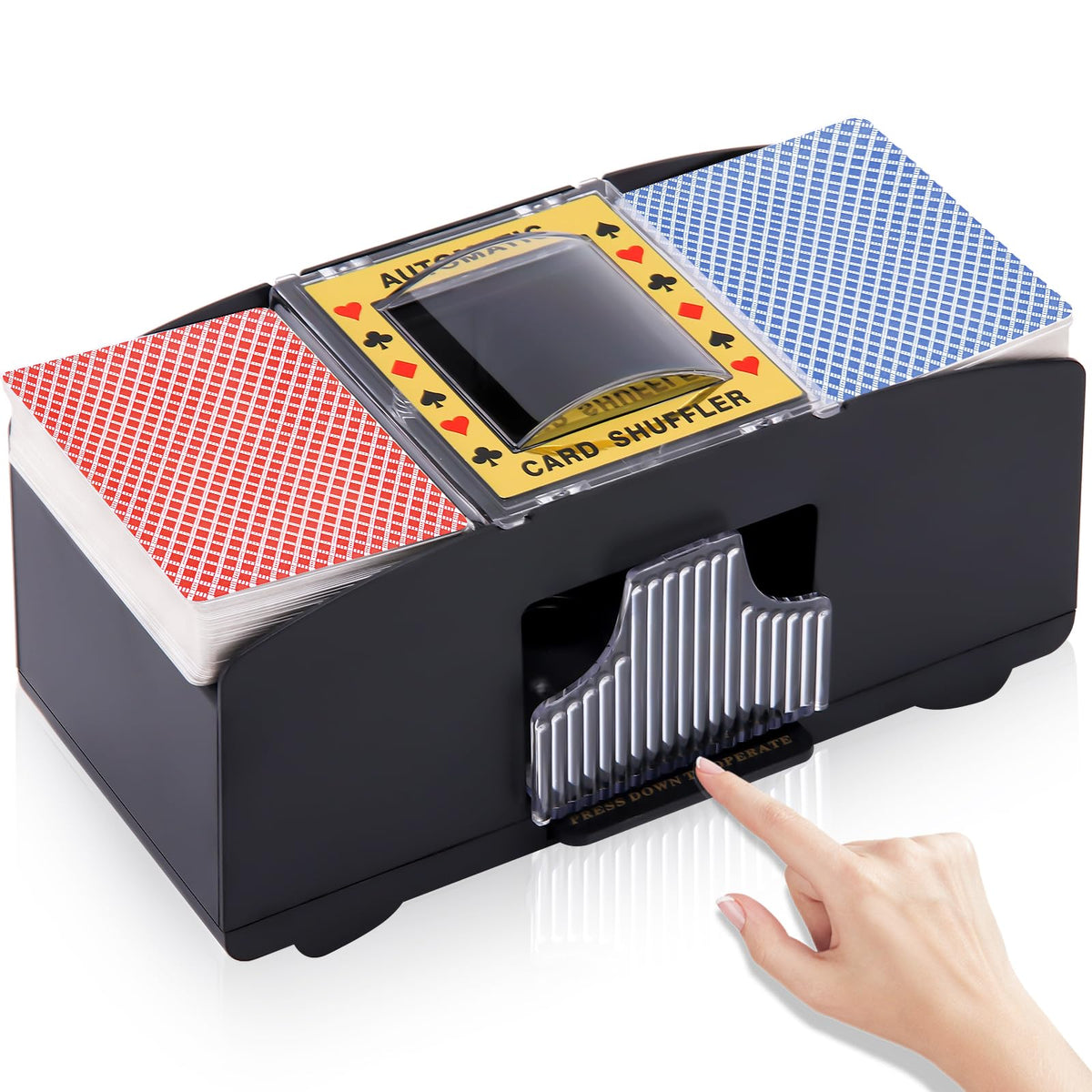 Unniweei Automatic Card Shuffler 1-2 Decks – Battery-Powered Shuffling for Poker & Home Games