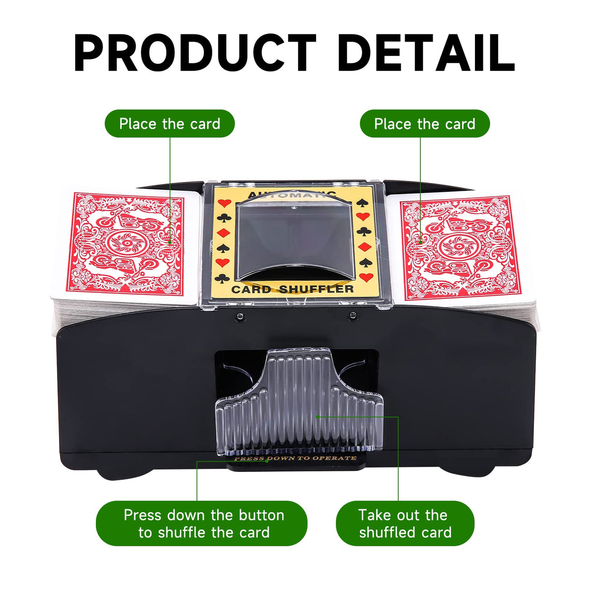 Unniweei Automatic Card Shuffler 1-2 Decks – Battery-Powered Shuffling for Poker & Home Games