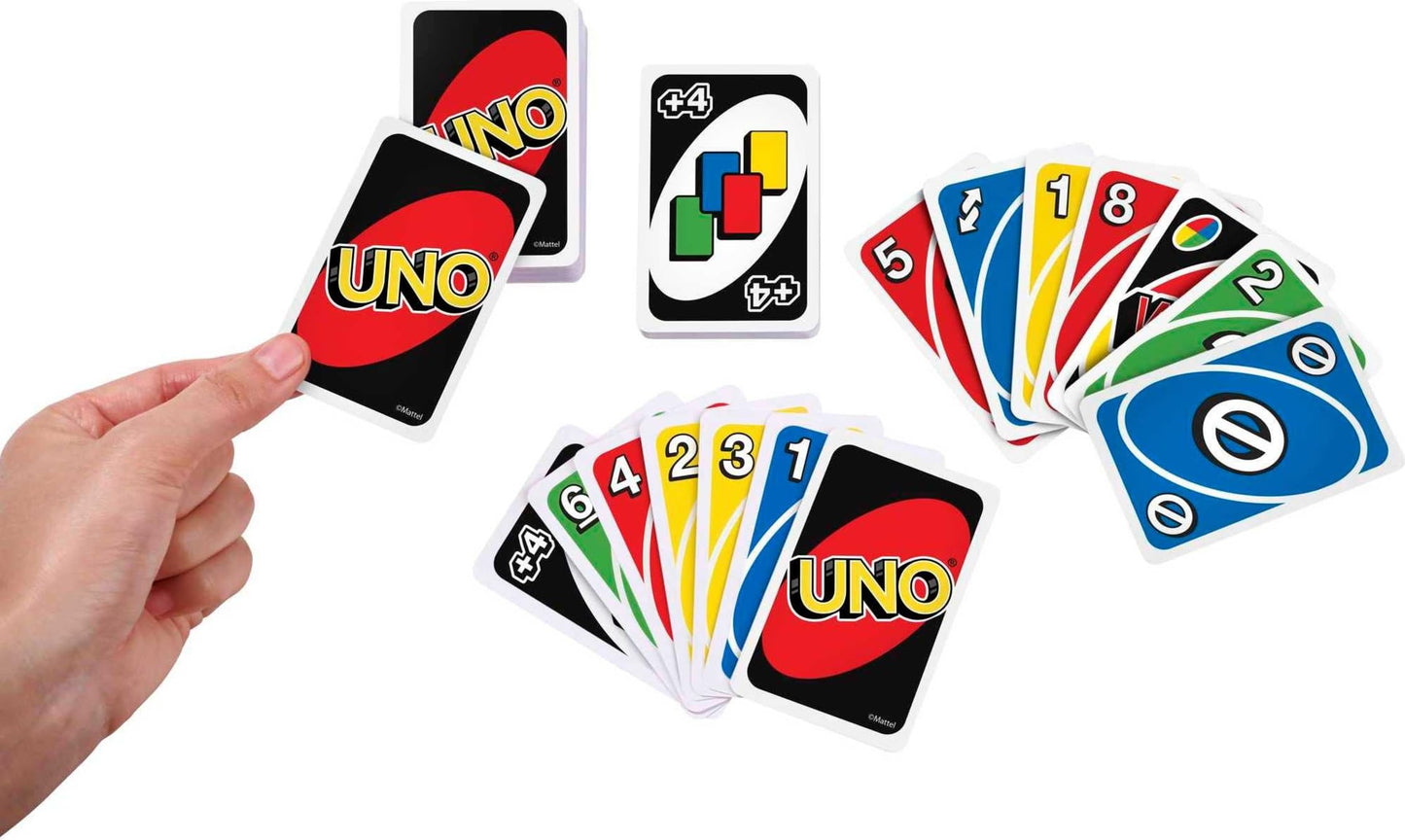 UNO Classic Color & Number Matching Card Game – 112 Cards, Customizable Wild, Swap Hands | Mattel W2087