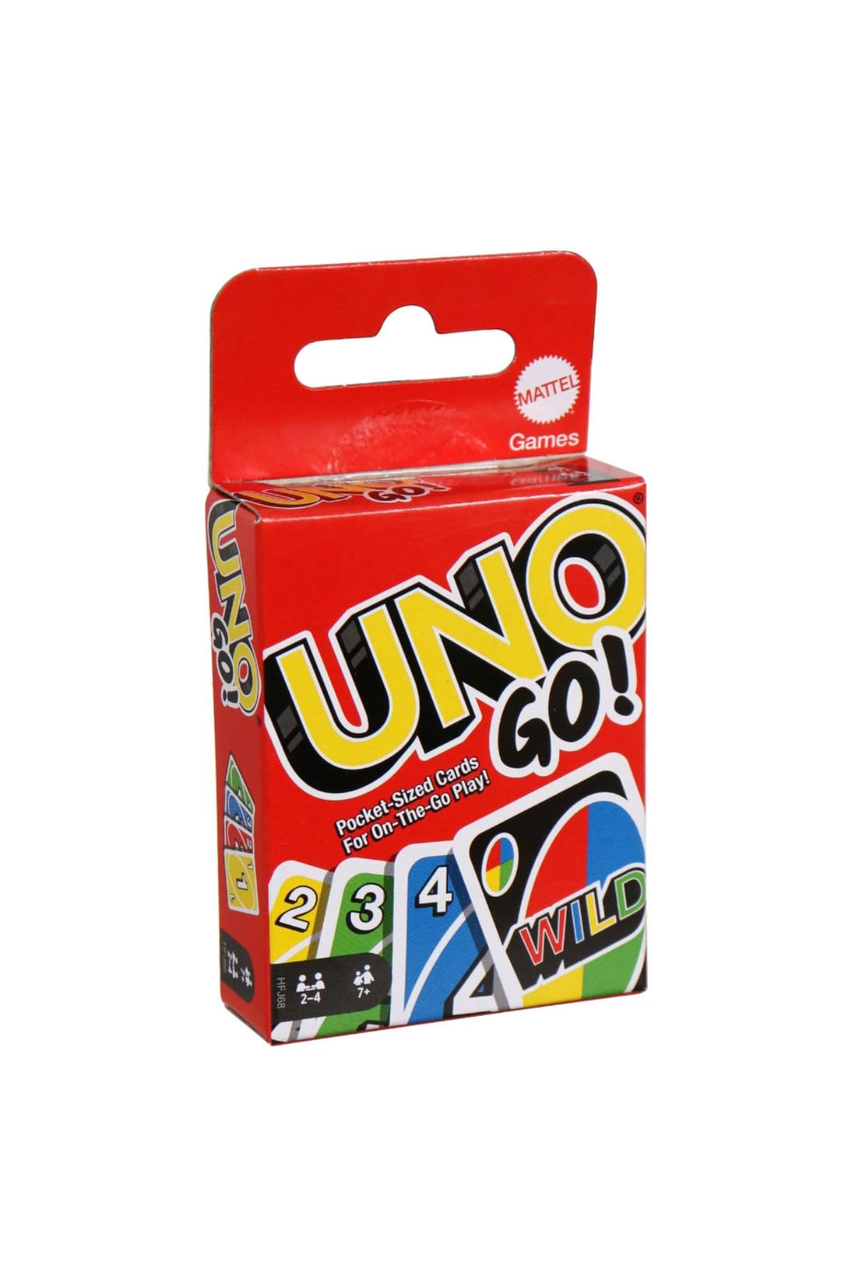 UNO GO! Pocket-Sized Cards for Travel – Mini UNO Card Game for Family Fun
