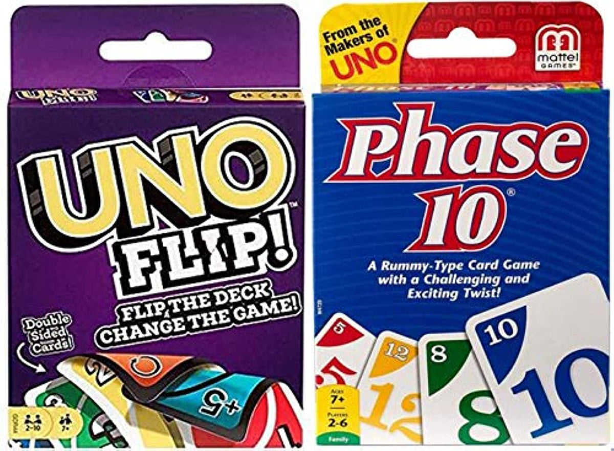 Uno Phase 10 & Uno Flip Two Pack – Two Classic Card Games by UNO