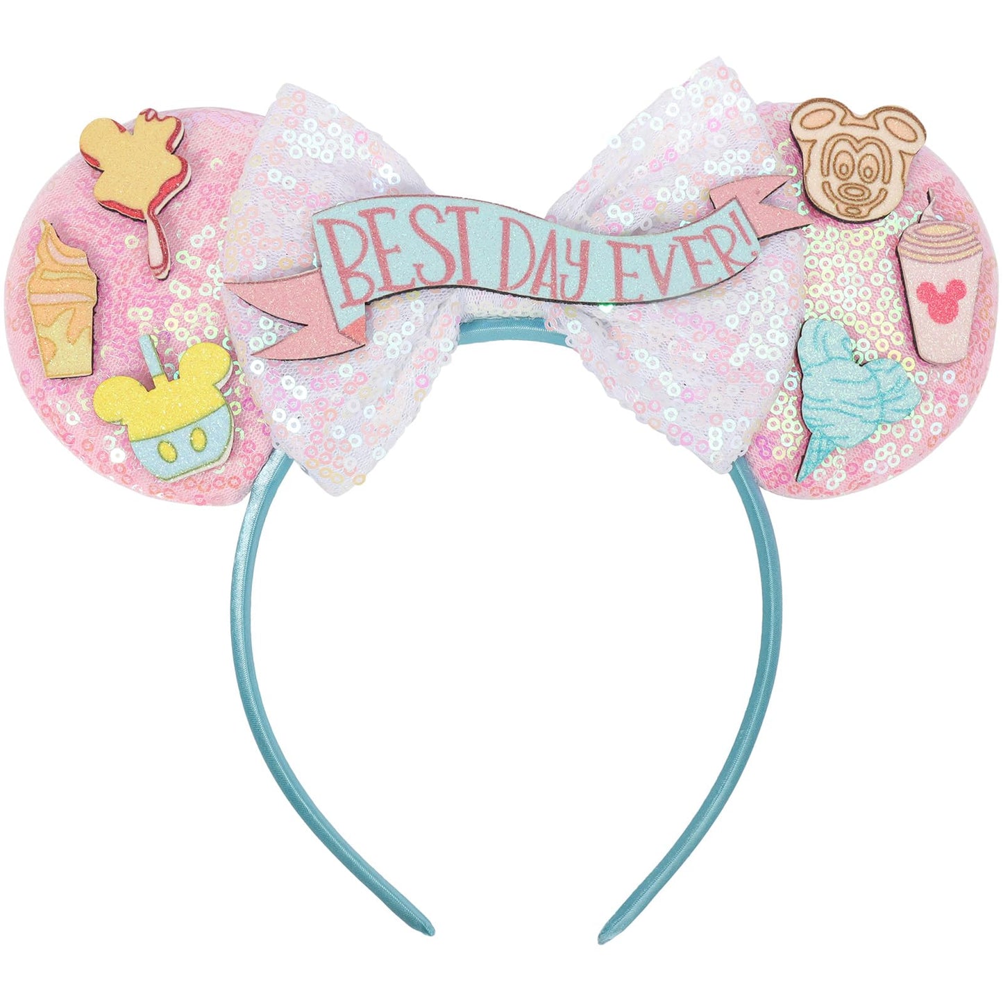 UNSPAZ Mouse Ears Headband – Birthday Park Ears for Women & Girls