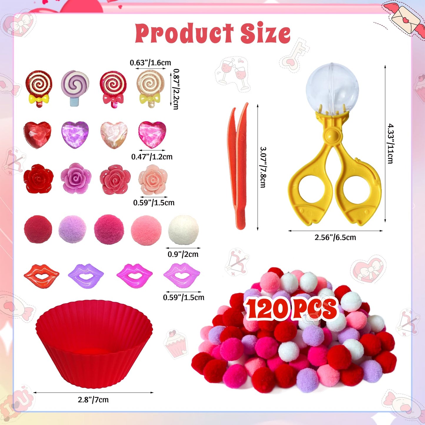 Unvola 230Pcs Valentines Day Sensory Bin Filler – Fine Motor & Sorting Toys