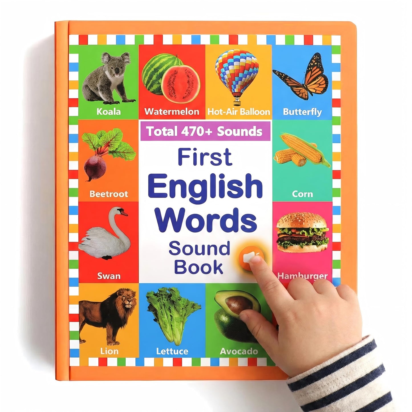 UOBODER My First English Words Sound Book for Kids 3-6 | 470+ Words, 21 Themes, Screen-Free Educational Fun