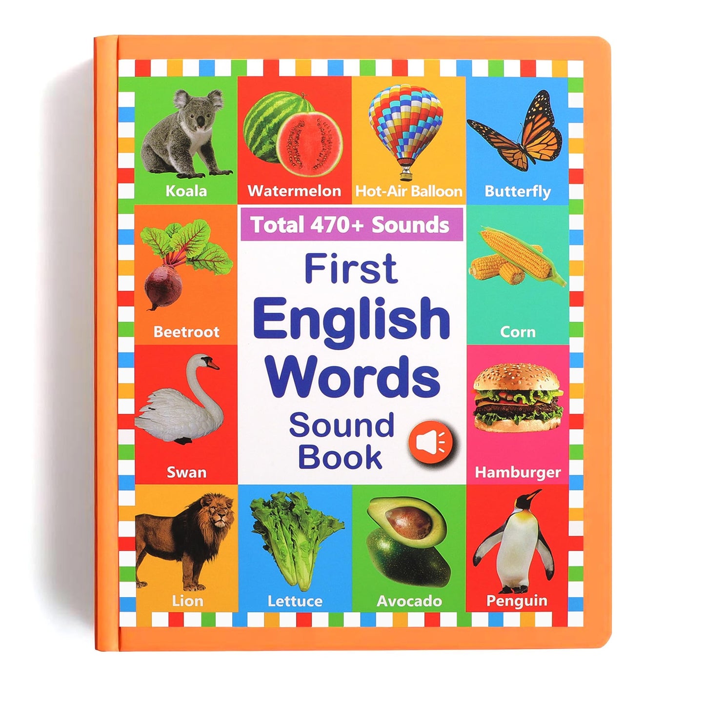 UOBODER My First English Words Sound Book for Kids 3-6 | 470+ Words, 21 Themes, Screen-Free Educational Fun