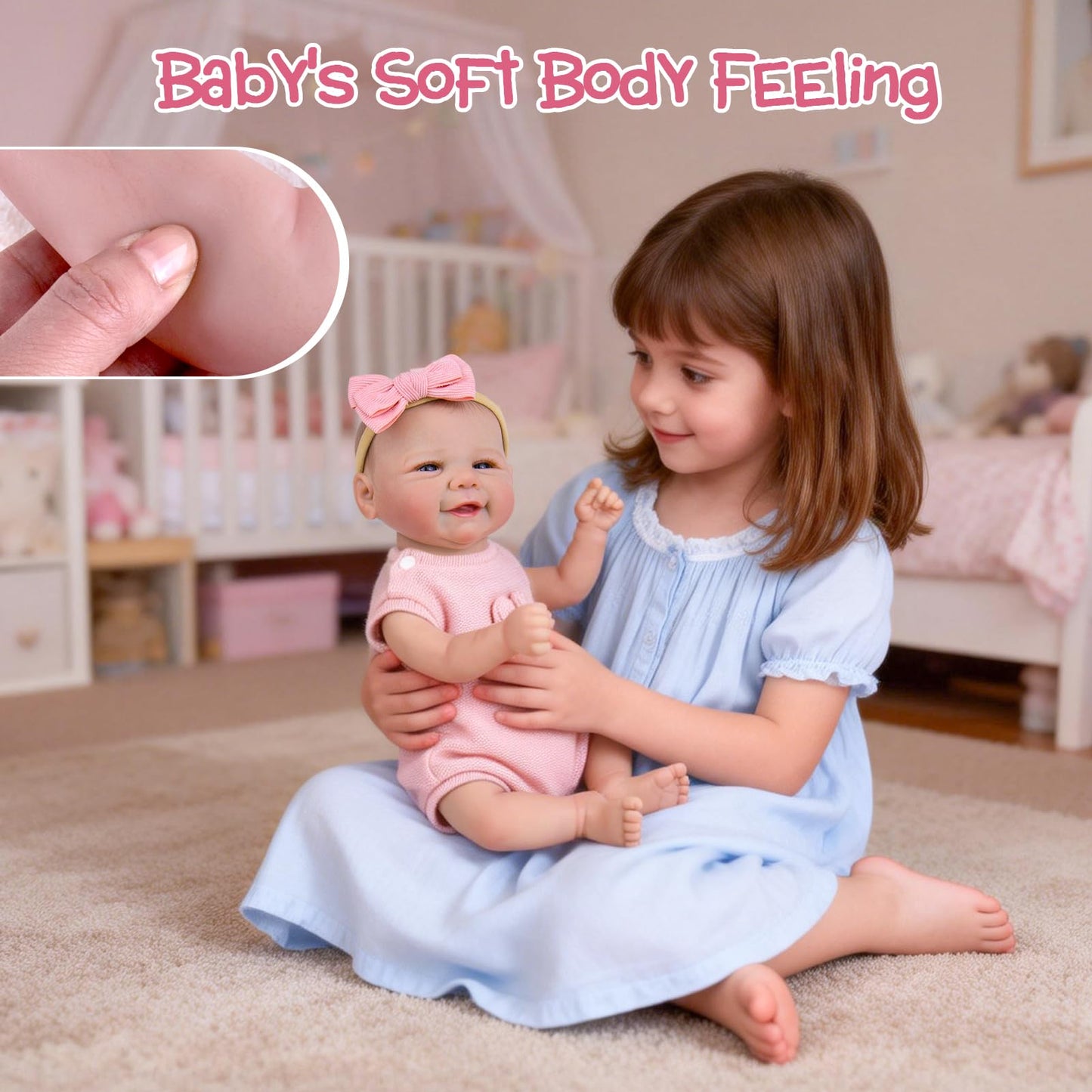 UOFTKIZ Realistic 20-Inch Reborn Baby Doll — Lifelike Newborn Girl with Poseable Limbs