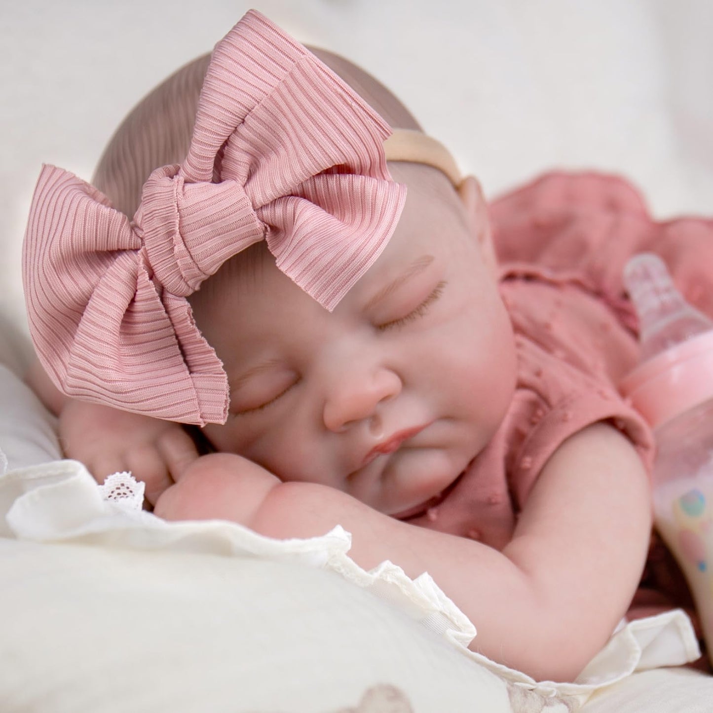 UOFTKIZ Realistic Reborn Baby Dolls – 20-inch Lifelike Baby Girl with Soft Cloth Body and Feeding Accessories