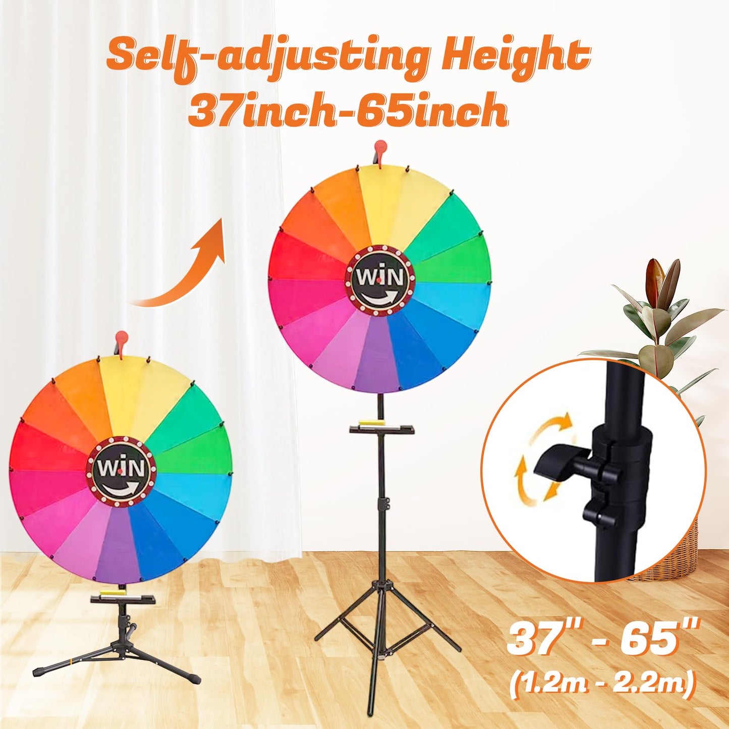 Uojim Prize Wheel Spinner with Stand – DIY Customization & Erasable Slots