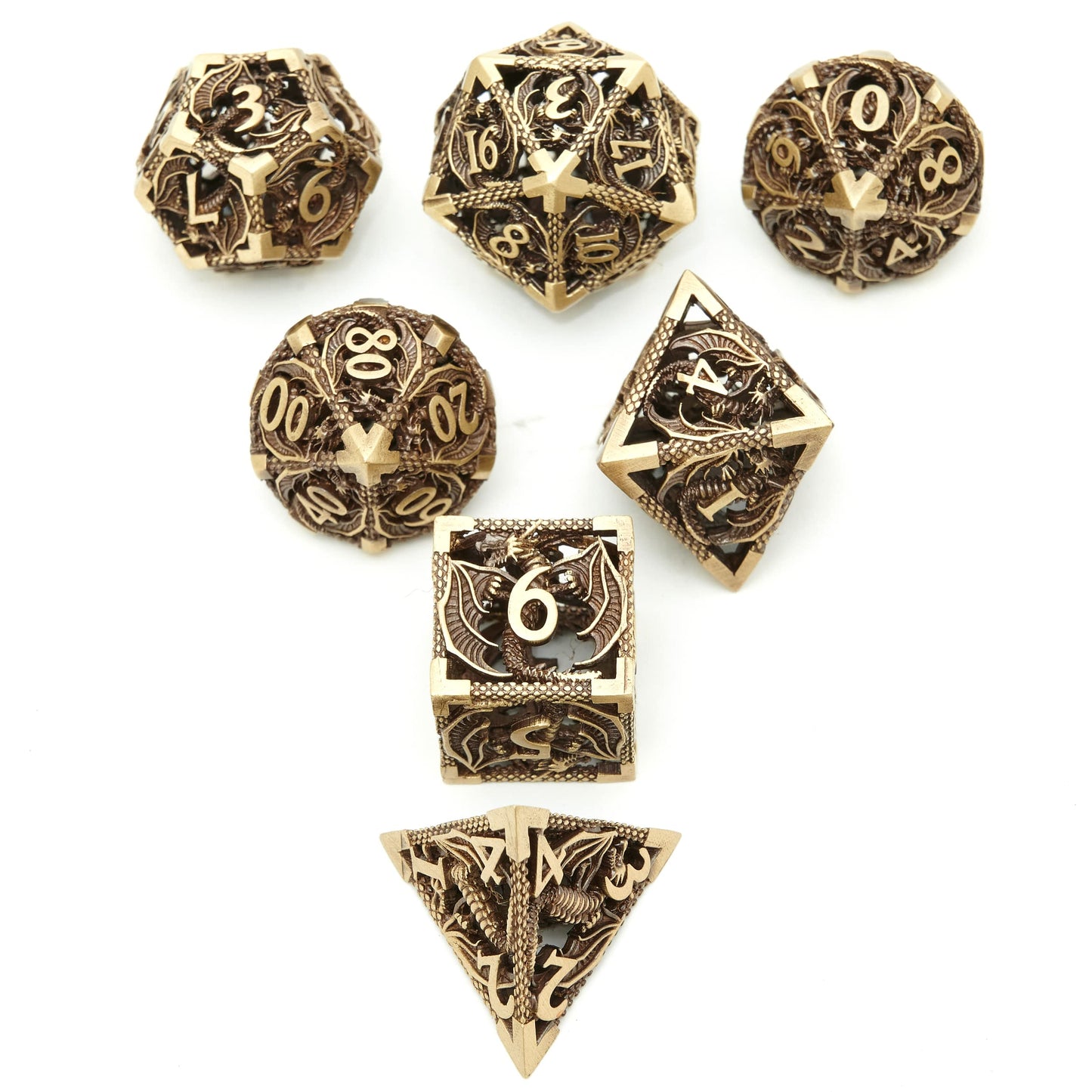 UONUOT DND Dice Set – Metal Hollow Polyhedral Dice for D&D RPGs