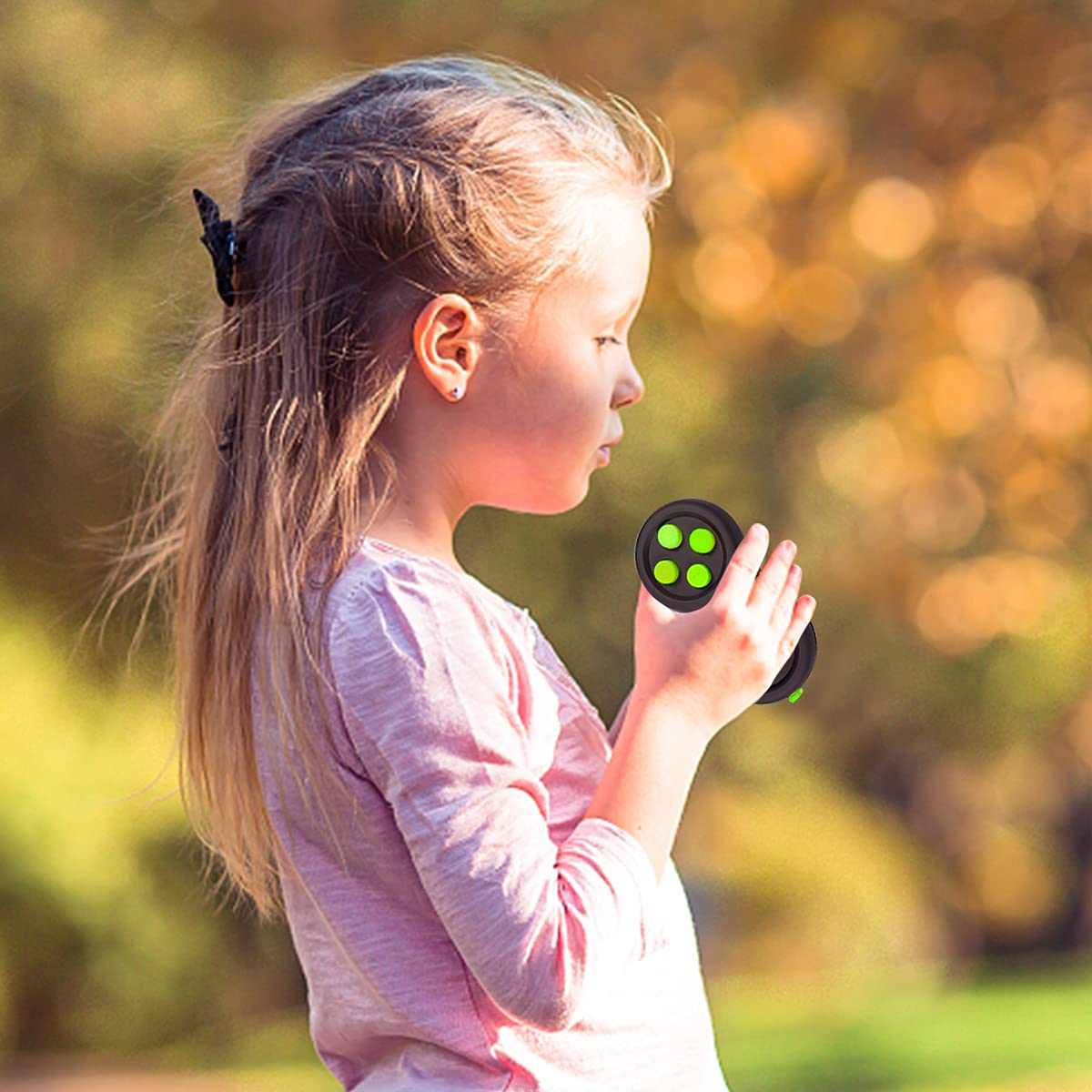 UOOEFUN Mini Fidget Button Controller Pad – Portable Focus & Sensory Toy (Black & Green)