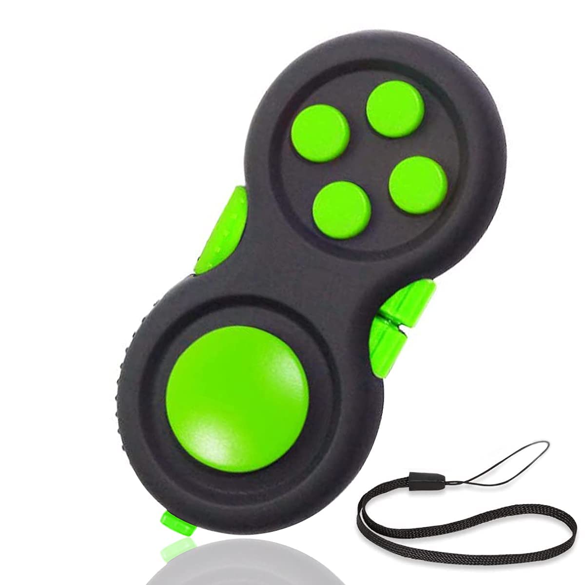 UOOEFUN Mini Fidget Button Controller Pad – Portable Focus & Sensory Toy (Black & Green)