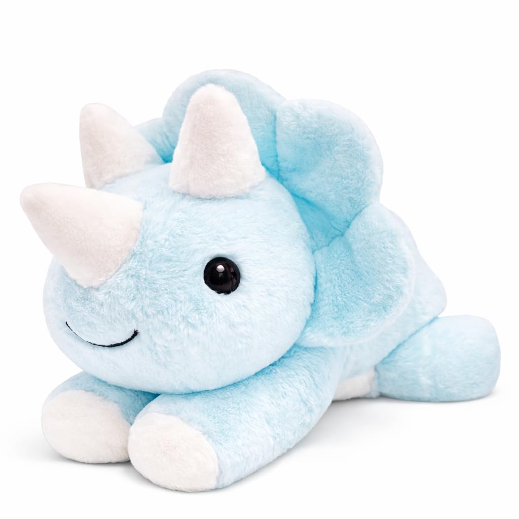 uoozii 24in Blue Dinosaur Weighted Plush – 5 lb Microwaveable Heating Pad