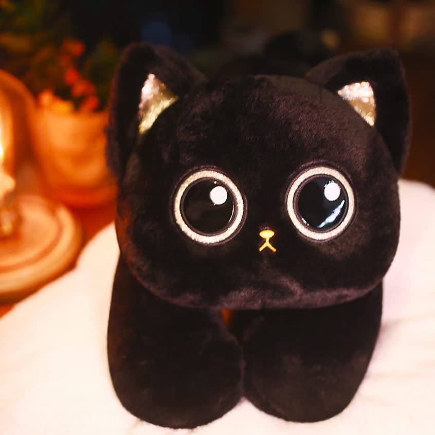 uoozii 20-inch Black Cat Weighted Plush — 4 lb Microwaveable Heating Pad