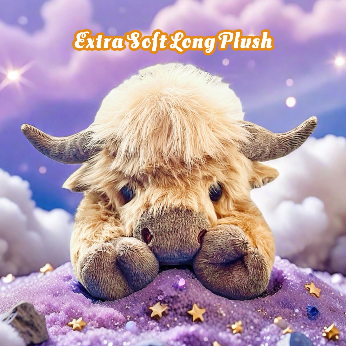 uoozii 20in Highland Cow Weighted Plush with Heating Pad – 4 lb