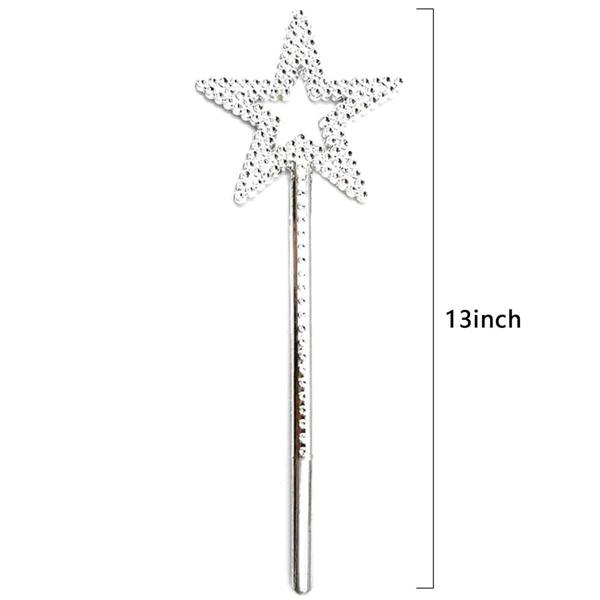 UOUYOO Silver 13-Inch Star Wand | Princess & Fairy Costume Prop