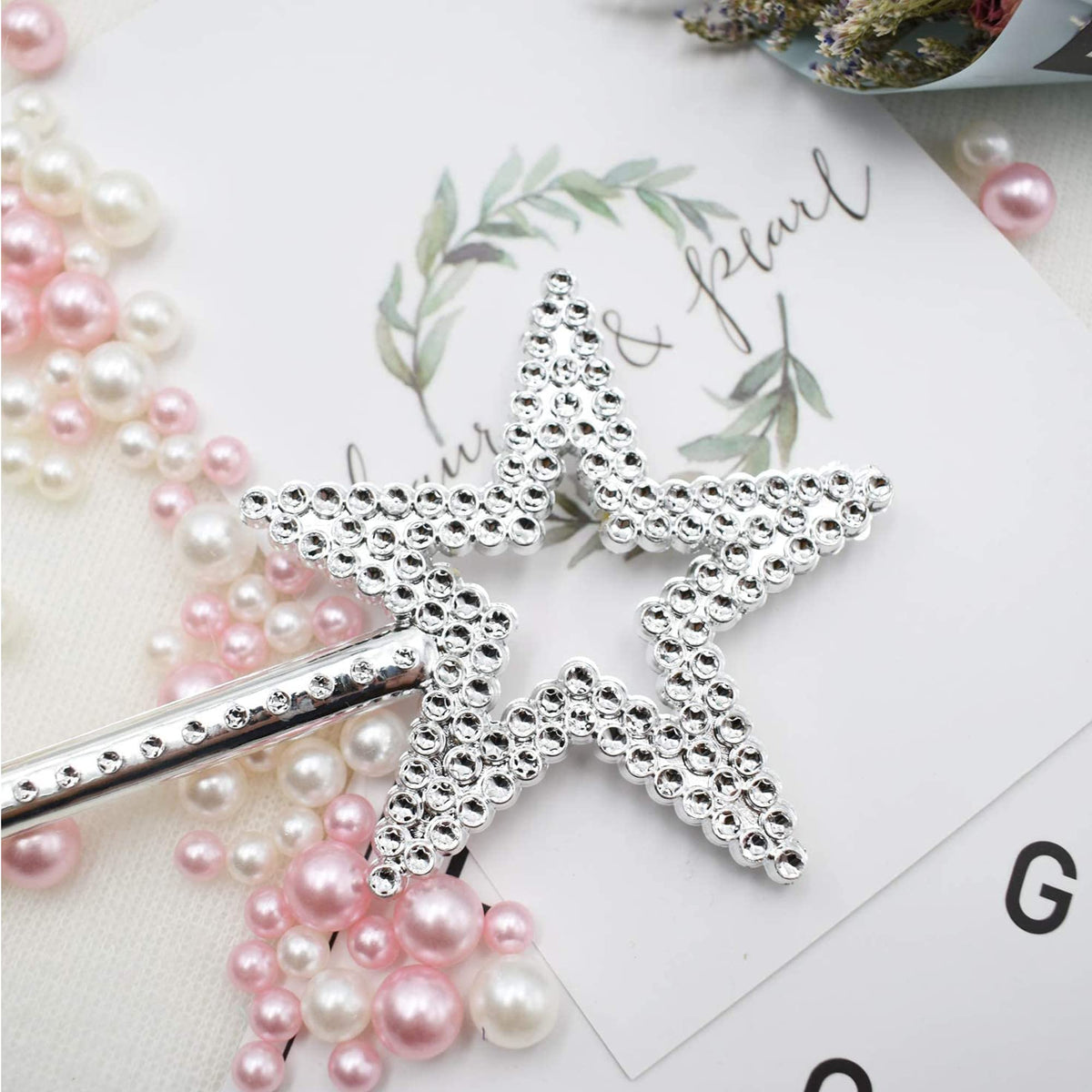 UOUYOO Silver 13-Inch Star Wand | Princess & Fairy Costume Prop