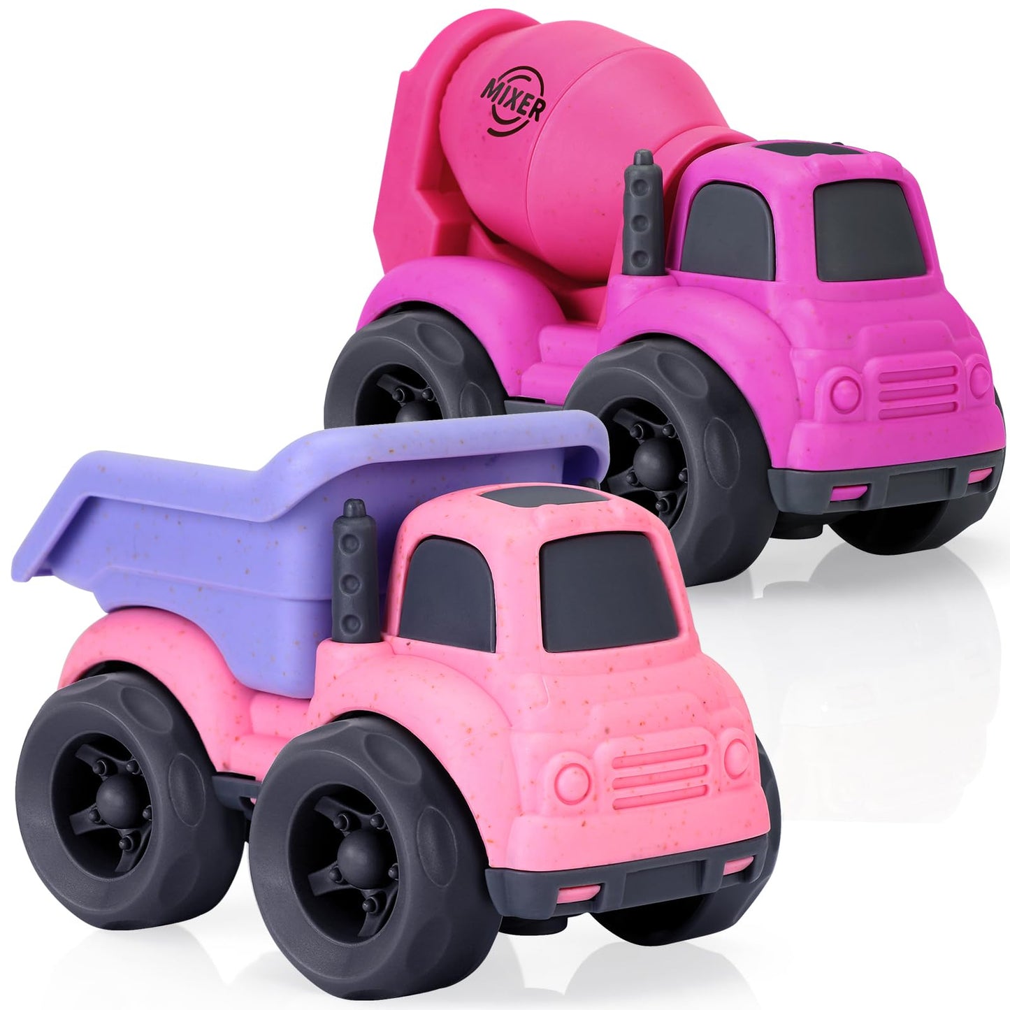 UOYLEYVN Toddler Dump Truck & Mixer Cement Toy Set — BPA Free, Outdoor Construction Toys for 2-4 Year Old Girls