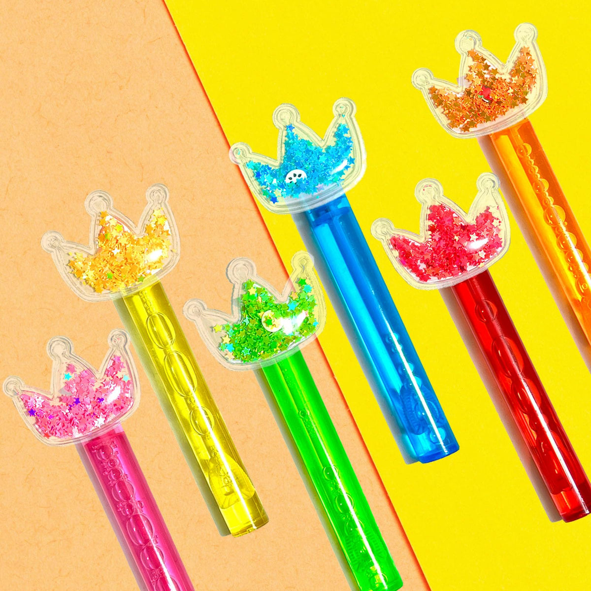 uoyoi Princess Party Favors – 24Pcs Glitter Crown Bubble Wands for Kids