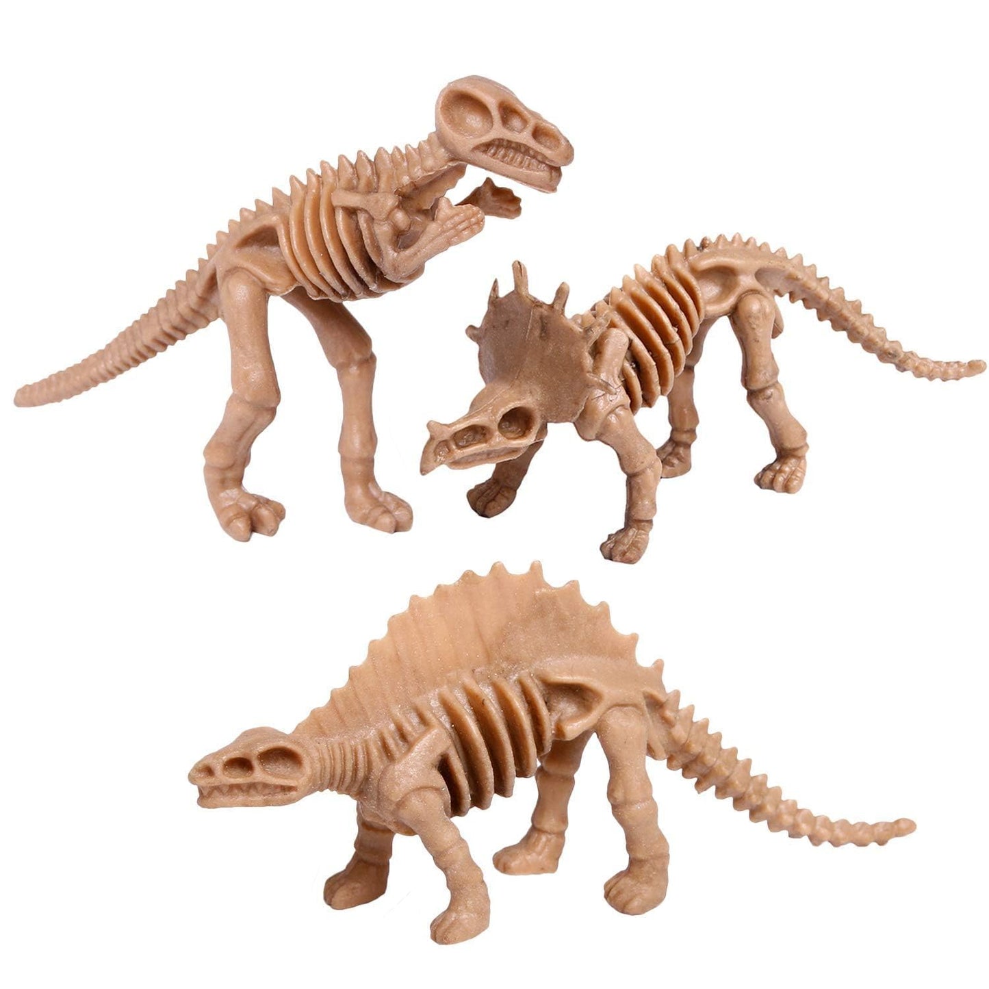 UPINS 30 Pack Dinosaur Skeletons — 3.7 Inch Assorted Dino Figures for Science Play & Party Decor