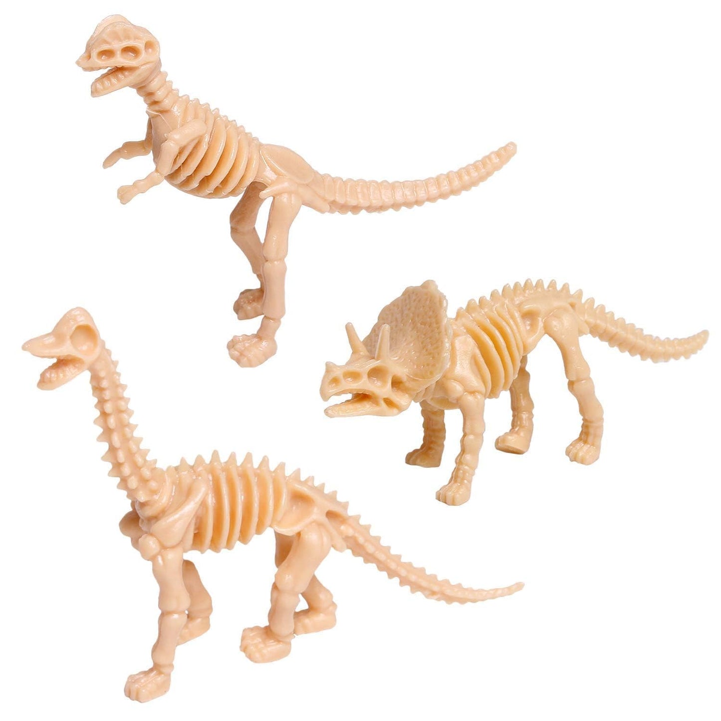 UPINS 30 Pack Dinosaur Skeletons — 3.7 Inch Assorted Dino Figures for Science Play & Party Decor