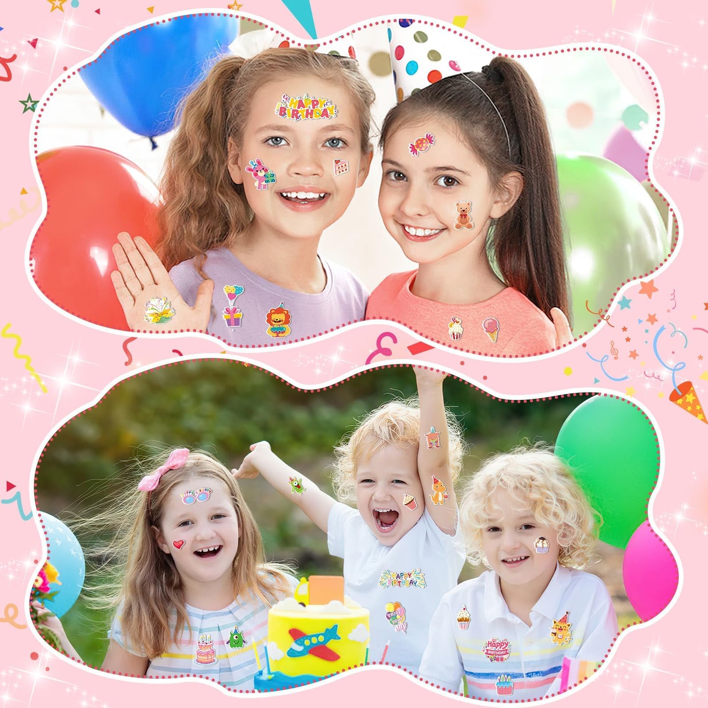 UPINS 12 Sheets Happy Birthday Stickers for Kids — 3D Puffy Foam Decals