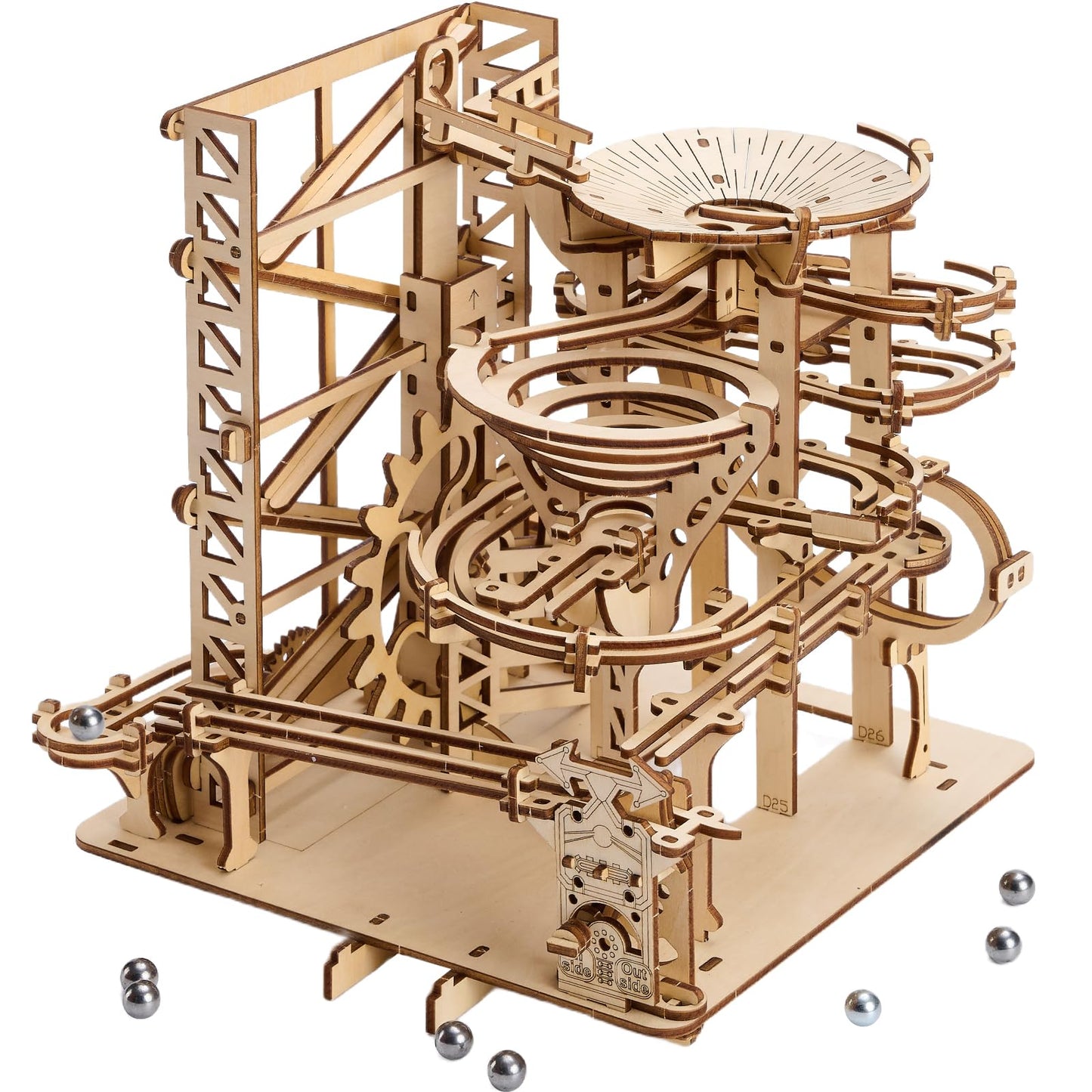 UPLIKE 3D Wooden Puzzle for Adults — 330-Piece Marble Run Roller Coaster Kit