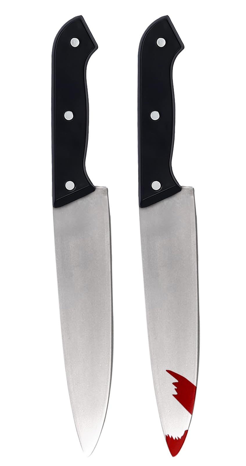 UQJE 2PC Fake Knife with Blood Prop for Halloween Horror Cosplay