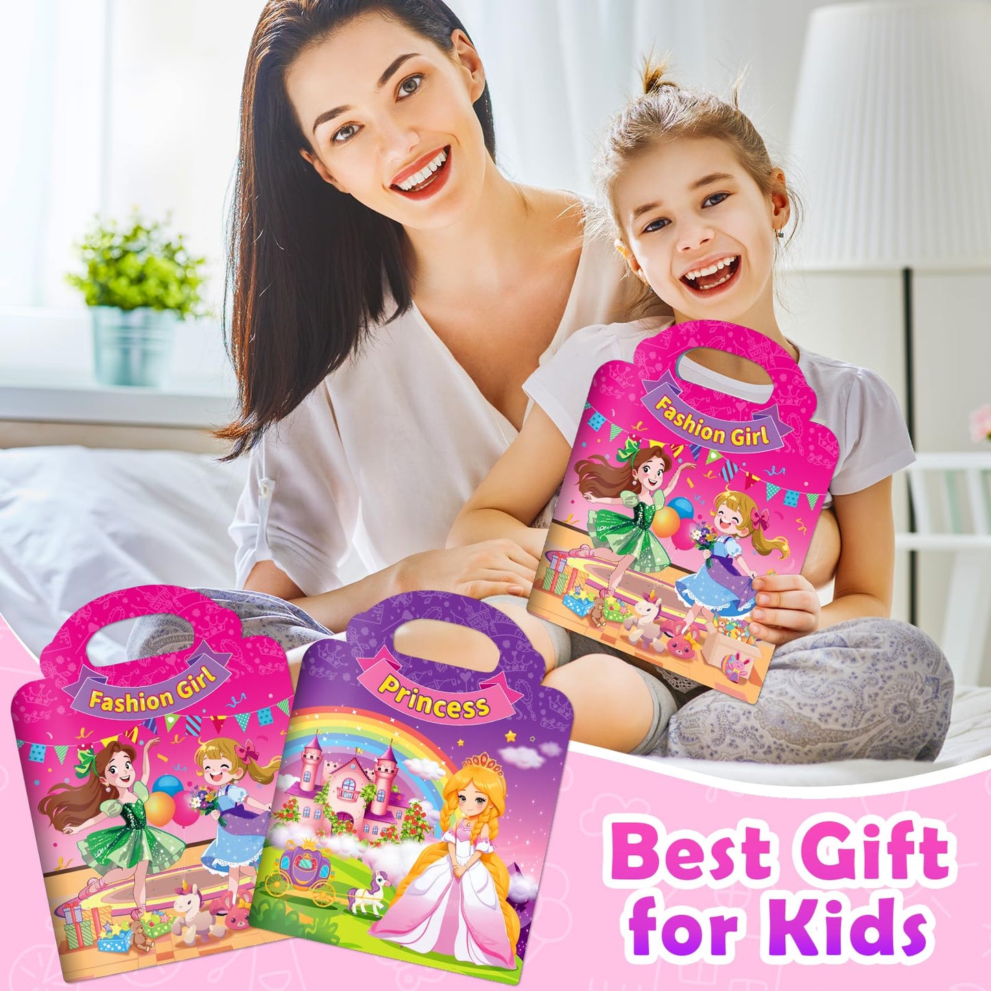 Uranus&No.1: 2 Sets Reusable Sticker Books for Toddlers 1-3 – Princess & Fashion Girl