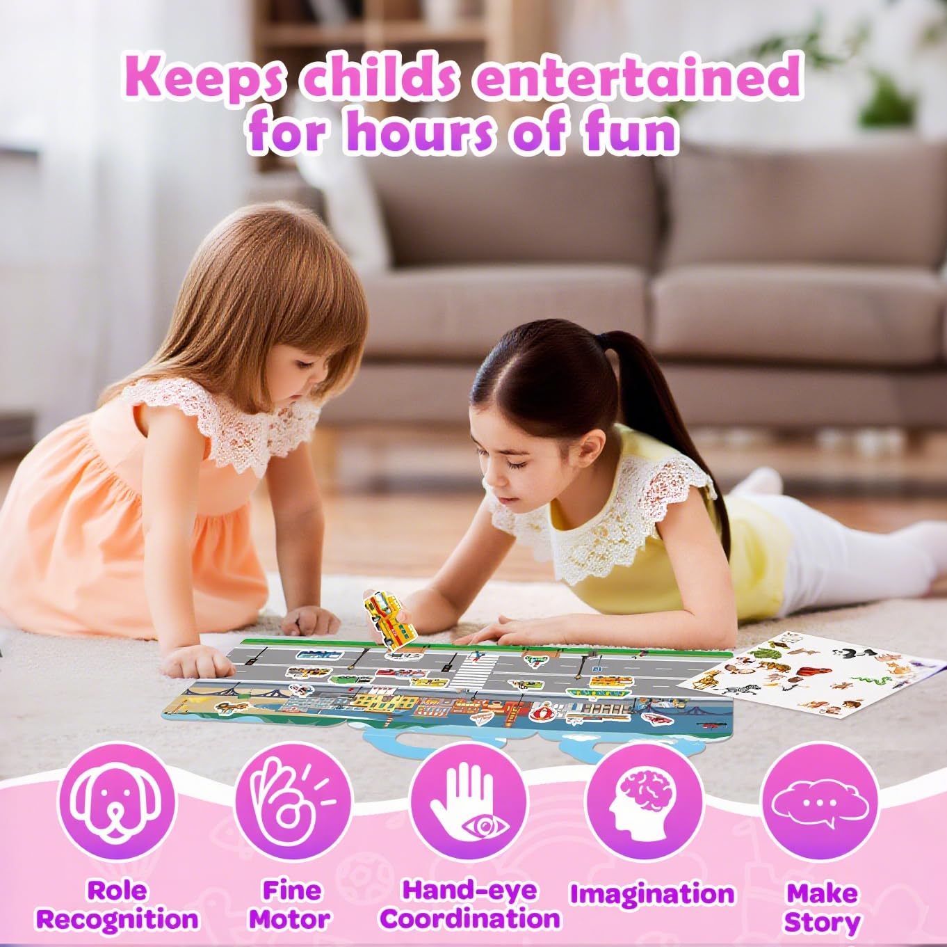 Uranus&No.1: 2 Sets Reusable Sticker Books for Toddlers 1-3 – Princess & Fashion Girl