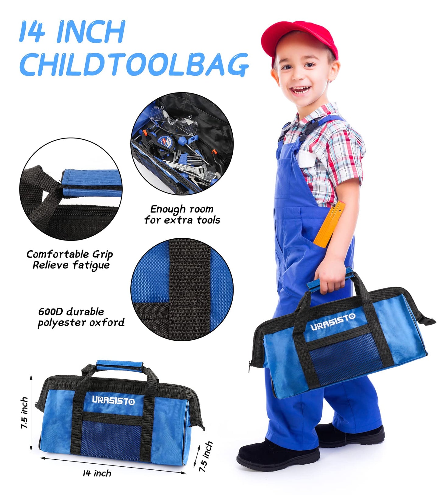 URASISTO 18-Piece Kids Tool Set | Real Hand Tools for DIY Learning | Ages 8+